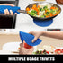 Rorecay Extra Long Oven Mitts and Pot Holders Set, Heat Resistant Silicone Oven Mittens for Kitchen Baking (Lake Blue)