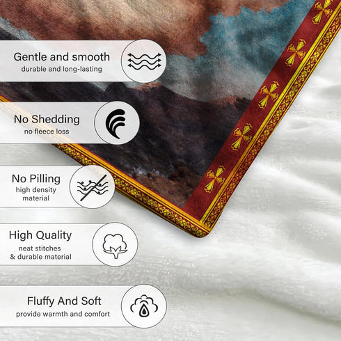 QIULIBMH Cozy 51'' 59'' Mary07) Virgin Mary Blanket Microfiber Our Lady of Guadalupe Throw Blanket Warm Flannel Prayer
