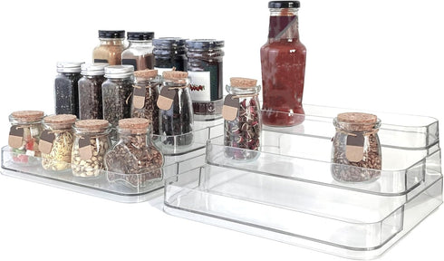 2 Pack Countertop Perfume Organizer - Three-Tiered Shelf - Perfume Lotion Skincare Stand, Spice Vitamins Medicine