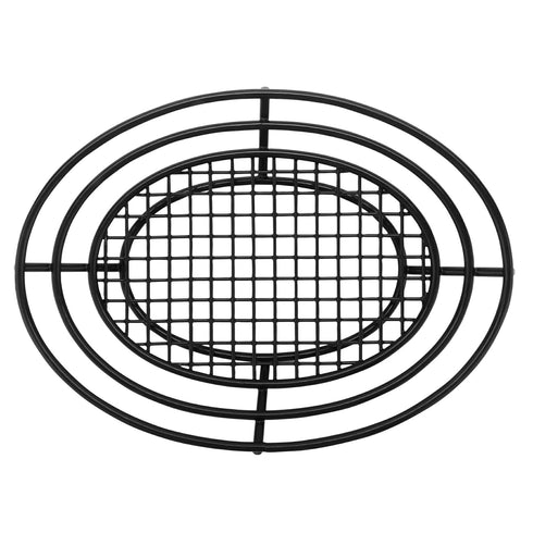 G.E.T. Enterprises 4-38804 Oval Basket, 11" x 8", 2.25" Clipper Mill, Iron Polyethylene Coated, Black