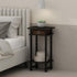 Furinno Turn-N-Tube Tall Nightstand with Bin, 1-Pack, Plastic Poles, Espresso/Brown