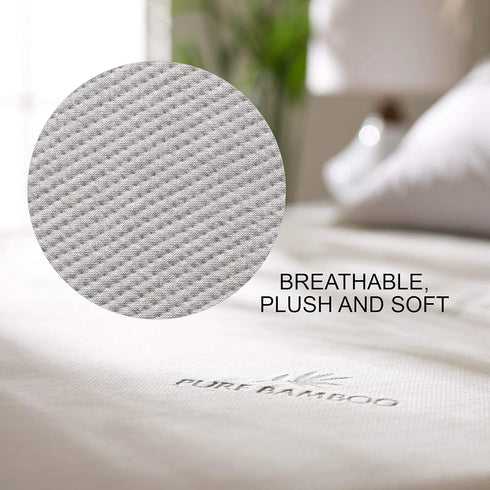 California King Mattress Protector by PURE BAMBOO, Waterproof - Viscose Derived from Bamboo, Breathable, Noiseless