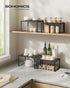 SONGMICS Set of 4 Cabinet Organizer Shelves, Stackable Kitchen Storage, Spice Rack in Ink Black and Ebony Black