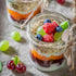 16oz 4 SHOWIN Overnight Oats Containers with Lids, Glass Jars with Lids pcs, Apricot, Wide Mouth Mason jars for Salad