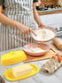 Yedio Ceramic Butter Dish with Lid for Countertop, 8 Inch Butter Holder with Knob Handle for East/West Coast Butter