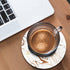 Pznen 2 Pack Accessories,Set 2 Liquid Marble Texture Coasters for Drinks Water Wave Curve Modern Doodle White Gold Oil