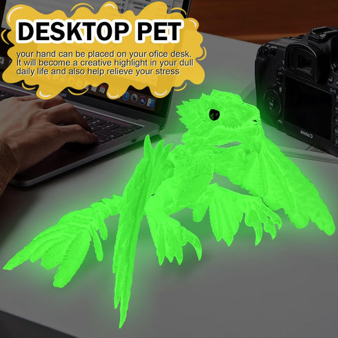 3D Extra Large Dynamic Printed Glow in The Dark Dragon Egg with Dragon InsideOpen and Close Mouth with Wings Movable