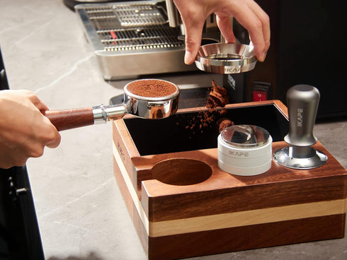 IKAPE 49mm Espresso Tamper, Premium Barista Coffee Tamper with Calibrated Spring Loaded, Flat Stainless Steel Base