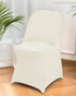 6 Packs Ivory Spandex Stretch Folding Chair Covers for Wedding Party,Universal Fitted