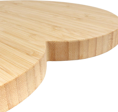 BambooMN Heart-Shaped Bamboo Serving and Cutting Board, 12" x 12" x 0.75" - 1 Piece