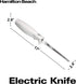 Hamilton Beach Electric Knife Set for Carving Meats, Poultry, Bread, 5Ft Cord, White, Storage Case + Fork Included