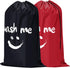 HOMEST 2 Pack XL Wash Me Travel Laundry Bag, Dirty Garments Organizer, Large Enough for 4 Loads of Clothes, Black and