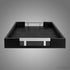 17.5"x12" Modern Elegant Black Rectangle Shagreen Faux Leather Decorative Tray Ottoman Coffee Table Perfume Living Room