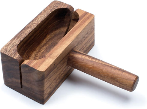 Ironwood Gourmet 28330 Bagel Miter, Local, Acacia Wood, 7 x 5.5 x 2.5 inches