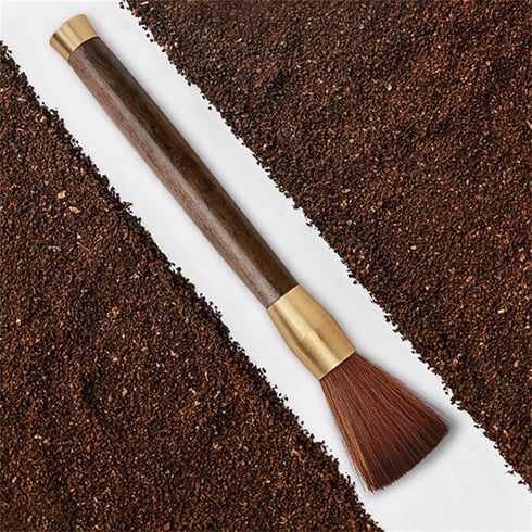 Coffee Grinder Cleaning Brush, Wood Handle & Natural Bristles, Espresso Dusting Tool for Home Kitchen, Brown
