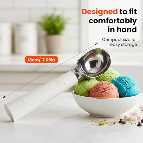 Lerifer 3400mAh 158F Frozen Heated Ice Cream Scoop, Electric Ice Cream Scooper Rechargeable - Battery, LED Display