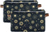 Foldable Canvas Storage Basket with Handles, Sun Moon Star Design, Durable Organizer for Nursery Kids Shelves
