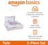 5-Piece Set Amazon Basics Soft, Easy-Wash Microfiber Kid's Bed-in-a-Bag Bedding with Sheet and Comforter, Twin, Unicorn