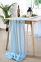 Chiffon Table Runner 27x120 Inches, Baby Blue Sheer Fabric Long Table Runners for Wedding Party Decorations