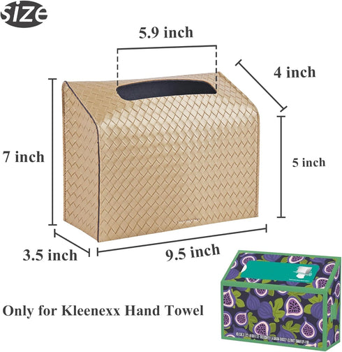Towel(1-Gold) LIZIMANDU Leather Cover for Disposable Paper Hand Towel Box, Compatible with Kleenex Paper Hand