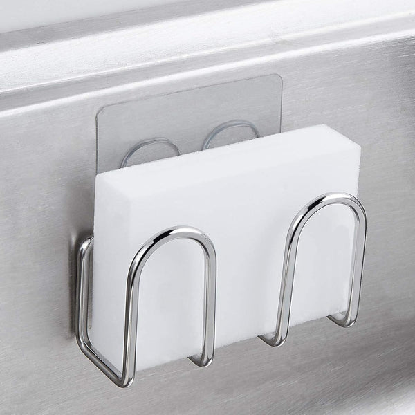 KESOL Kitchen Sponge Holder, Sink Caddy for Sponges, Scrubbers, Soap, Rustproof SUS304 Stainless Steel Accessories