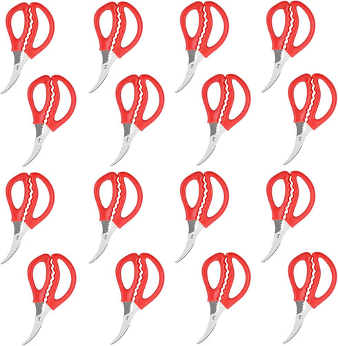 16PCS Red Seafood Scissors Bulk - Multifunctional Crab Leg Crackers for Kitchen