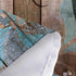 JAWO Teal Dahlia Shower Curtain Set with 12 Hooks - Dahlia Flower on Rustic Wooden Plank Country Style, Waterproof Bath