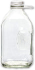 The Dairy Shoppe Glass Milk Bottle, Heavy Glass with 48mm Lid, Creamery Style (64 oz/1