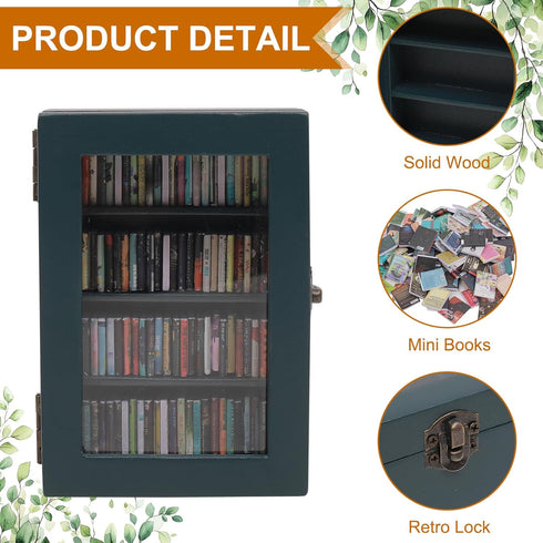 CLVTREBETO 100pcs Anxiety Mini Bookshelf Ornament with Mini Books | Miniature Bookshelf Decor |Shake Away Your Anxiety