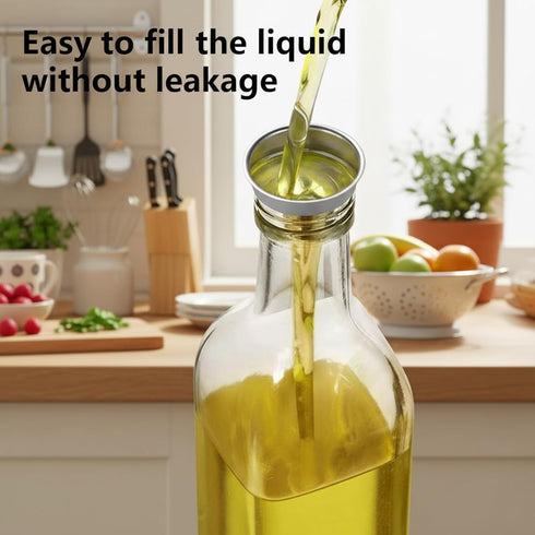 Bottle,4Pack 17 OZ 4 Pourer,2 1 8 (500ml) WERTIOO Olive Oil Dispenser Glass Oil Dispenser for Kitchen with Stainless