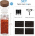 24Pcs Labels-4OZ Yangbaga Glass Spice Jars with Wood Lid Square Spice Containers with Pepper Grinder Lids