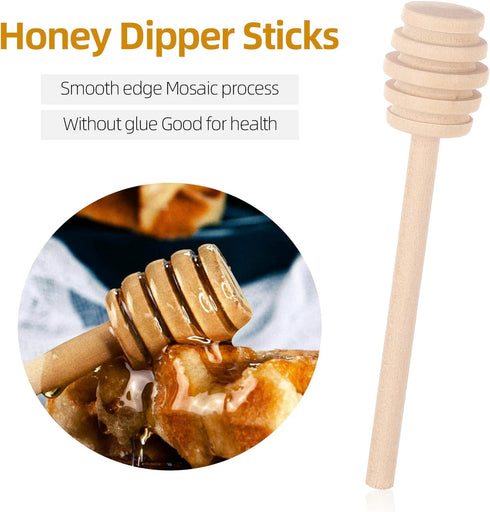 200 Pack 3 inch Honey Dipper Sticks, Mini Wooden Honey Stick Stirrers for Tea