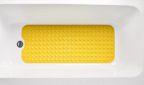 Extra-Long Non-Slip Bathtub & Shower Mat 39”x16”, Safe, Clean, Machine-Washable, Superior Grip, Opaque Yellow