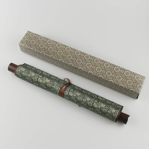 AtfArt Asian Wall Decor, Beautiful Silk Scroll Painting Bamboo Leaf Plant - Ancient Bamboo Oriental Decor (36.2 x 12 in)
