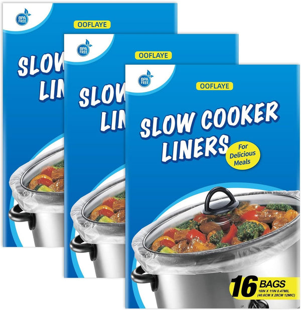 Small Slow Cooker Liners, Disposable Cooking Bags for 1QT to 3QT Pots (48)