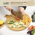 BAMOTTO Round Bamboo Cutting Board with Handle, Decorative Charcuterie Board for Kitchen Pizza and Snacks