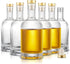 Mfacoy Set of 6 Clear Glass Bottles, 6 oz, Reusable, T-Top Cap,