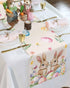 HELLOWINK 72 Inches 13" Easter Bunny Egg Floral Table Runners Long Cotton Linens Party Coffee Table Runner Cloth