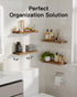 Set 4, AMFS40BN AMADA HOMEFURNISHING Floating Shelves, Paulownia Wood Wall Shelves for Bathroom/Living