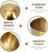 Decorative Gold Bowl by Healeved, Large Stainless Steel Mixing Bowl, Golden Food Containers for Kitchen Cooking