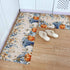 Blue Pumpkins Fall Kitchen Rugs and Mats Set, Thanksgiving Non-Slip Bathroom Rug with Eucalyptus Leaves Botanical