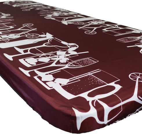In the Breeze 8001 Happy Hour Drinks Fitted Tablecloth, 30 Inch x 72 Inch