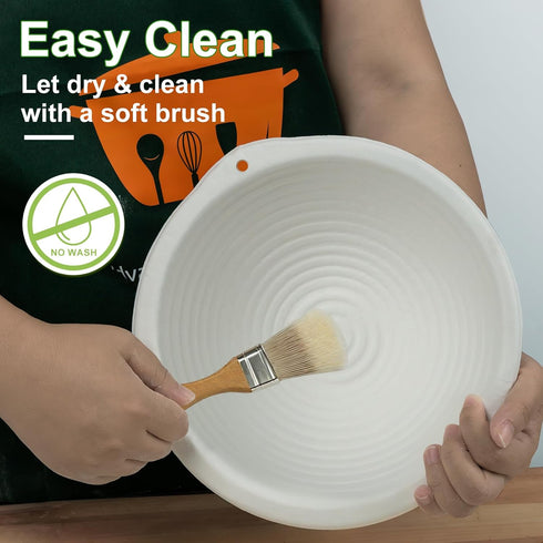 9 Inch 2 Pulp Sourdough Banneton Bread Proofing Basket with Liners, Round Pulp Banneton Bread Proofing Supplies