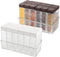 TOPZEA 12Pcs Spice Shaker Jars, Travel Seasoning Box with 2-in-1 Lids, Plastic Storage Container for Spice, Salt, Pepper