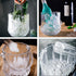 Cabilock Clear Plastic Ice Bucket with Ice Tongs, Ice Tub Chiller for Party Bar, Wine Bottle Chiller