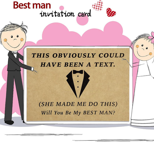 Teling 8 Pieces Groomsmen Proposal Gift Cards, 7 Funny Will You Be My Groomsman Cards for Wedding Party Supplies