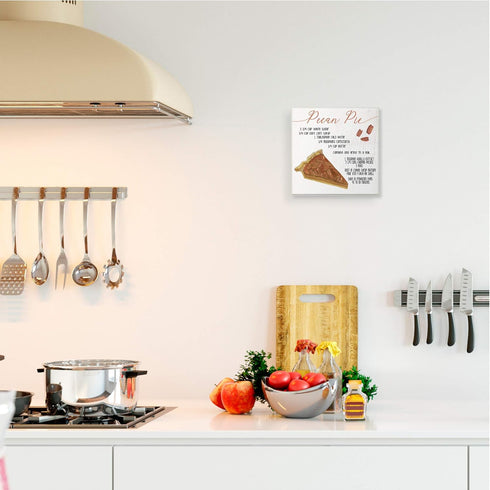Stupell Industries Charming Pecan Pie Recipe Autumn Harvest Dessert, Design by Daphne Polselli Wall Plaque, 12 x 12, Off-White