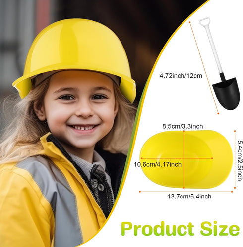 12 Set 8 oz Gejoy Yellow Helmet Snack Ice Cream Bowl Construction Hard Hats Snack Bowl Mini Sundae Bowl with Novelty