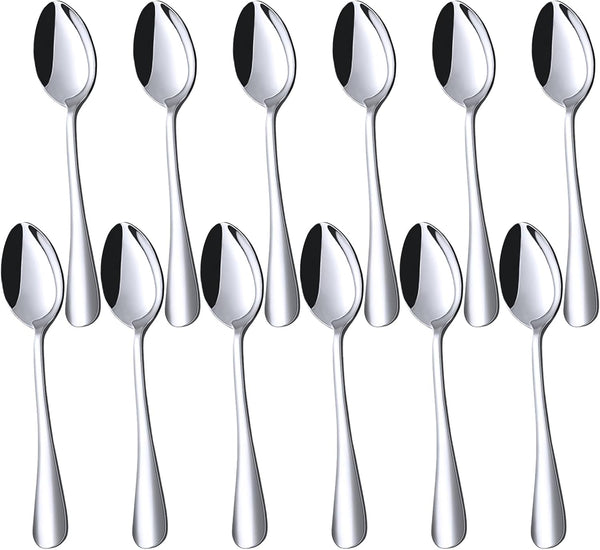 HANSGO 12PCS Mini Stainless Steel Demitasse Espresso Spoons, 4.9 Inch for Tea, Cake, Dessert, Ice Cream