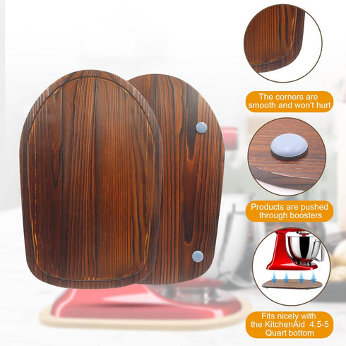 Mixer Slider for Kitchen Aid Bowl Lift 5-8 Qt Stand Mixer, Pine Wood Storage Mover for Kitchen Countertop